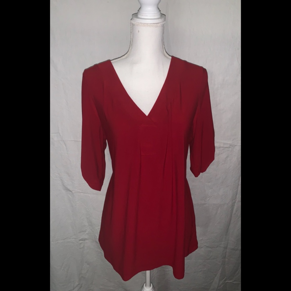 Red Blouse poly/rayon Blend